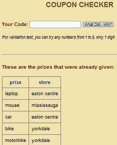 Web Service: Coupon Checker